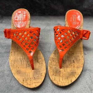 Coach Brookk Wedge - Orange, Size 7.5